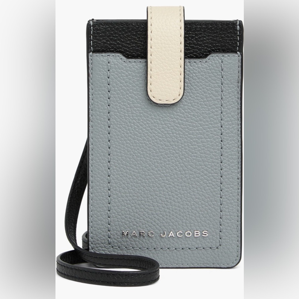 New Marc Jacobs Groove Pebble Leather Phone Crossbody Bag Prune Black/light Blue - Picture 7 of 8
